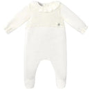 Paz Rodriguez - Baby Girl Knit Newborn Romper Dulzura, Cream Image 1