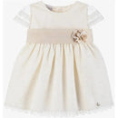 Paz Rodriguez - Baby Girls Ivory Tulle & Cotton Dress Image 1