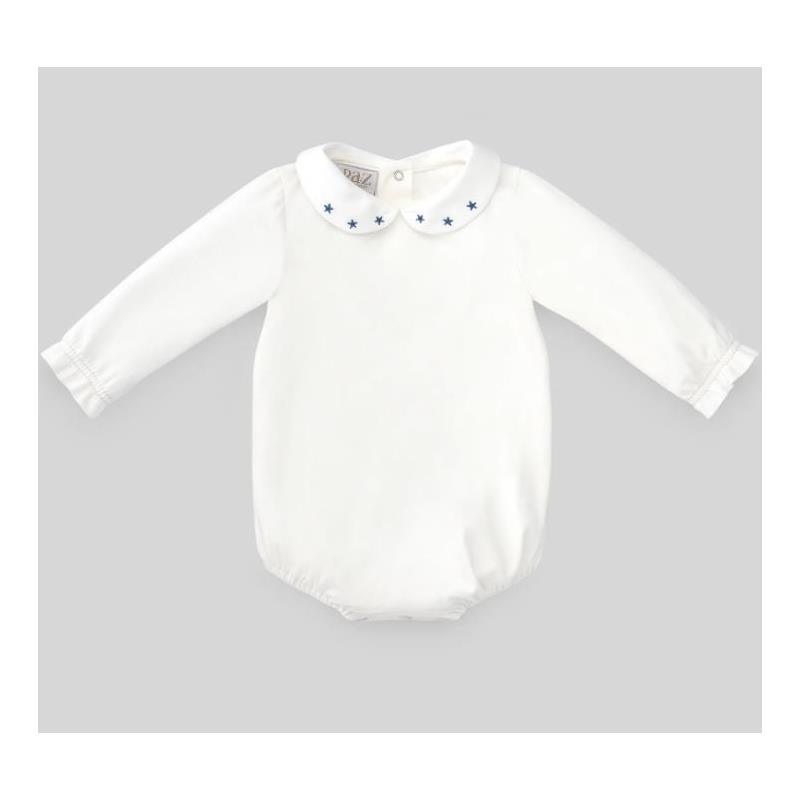 Paz Rodriguez - Baby Knit Newborn Body Teddy, Cream/Lead Blue Image 1