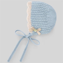 Paz Rodriguez - Baby Knit Newborn Bonnet Soño, Blue Fog/Linen Image 1