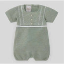 Paz Rodriguez - Baby Knit Romper Aperta, Mint Green/White Image 1