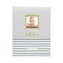 Pearhead Baby 1st Year Memory Book Hello Baby Grey and Gold Image 1