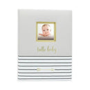 Pearhead Baby 1st Year Memory Book Hello Baby Grey and Gold Image 1