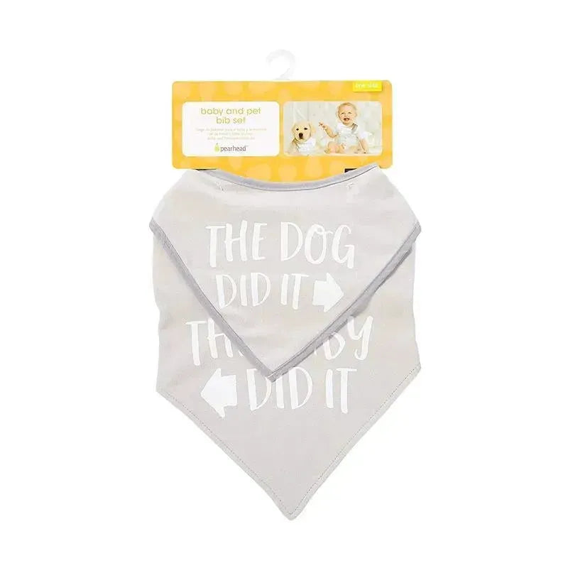 Pearhead Baby And Pet Bib Set, Gray Image 5