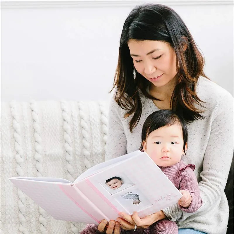 Pearhead - Gingham Baby Memory Book And Clean-Touch Ink Pad, Pink Image 10