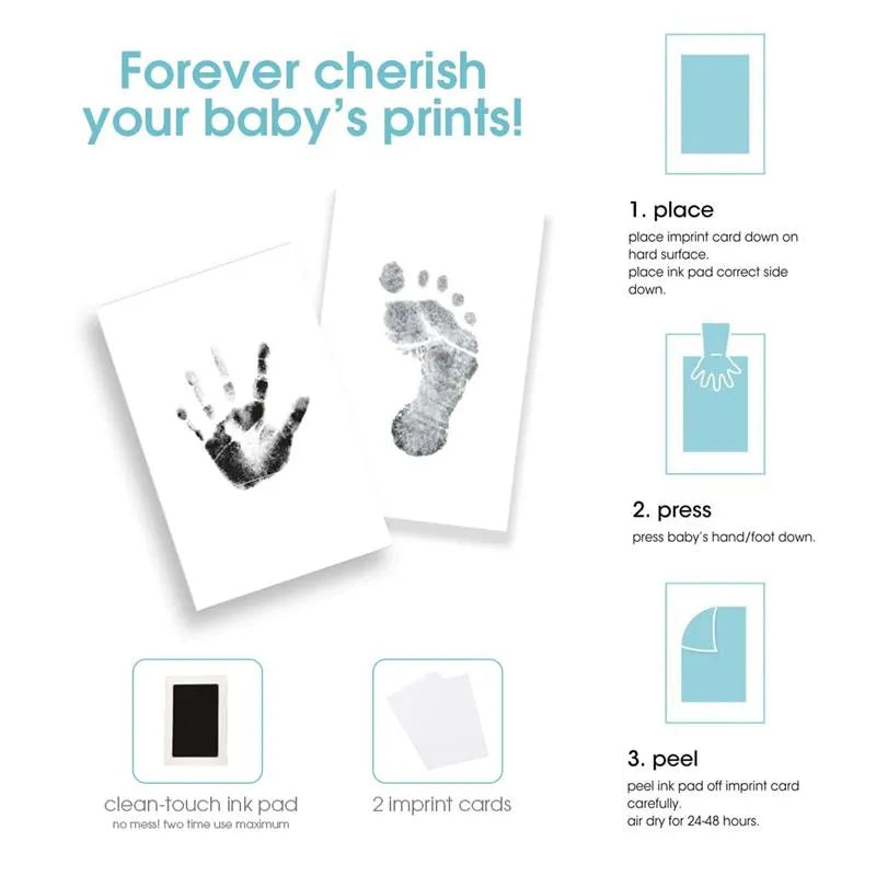 Pearhead - Gingham Baby Memory Book And Clean-Touch Ink Pad, Pink Image 2