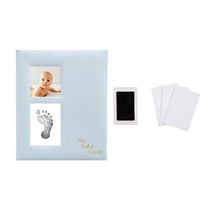 Pearhead - Seersucker Baby Book And Clean Touch Ink Pad, Blue Image 2