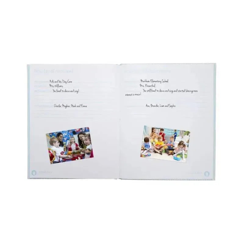 Pearhead - Seersucker Baby Book And Clean Touch Ink Pad, Blue Image 4