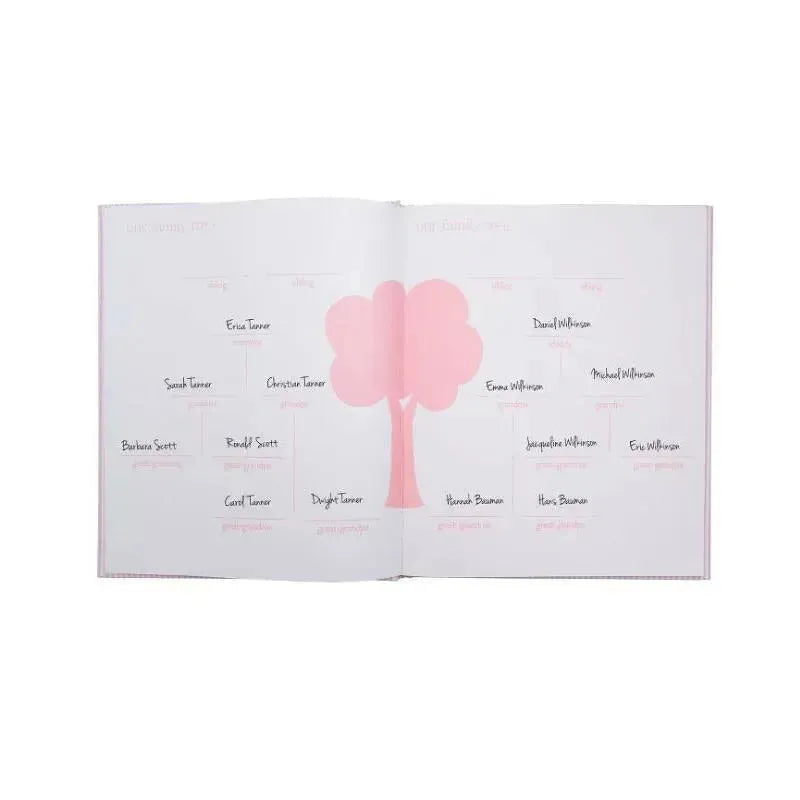 Pearhead - Seersucker Baby Book And Clean Touch Ink Pad, Pink Image 2