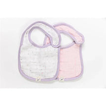 Piccolo Bambino 2pk Pink Muslin Bibs For Baby Girl Image 1