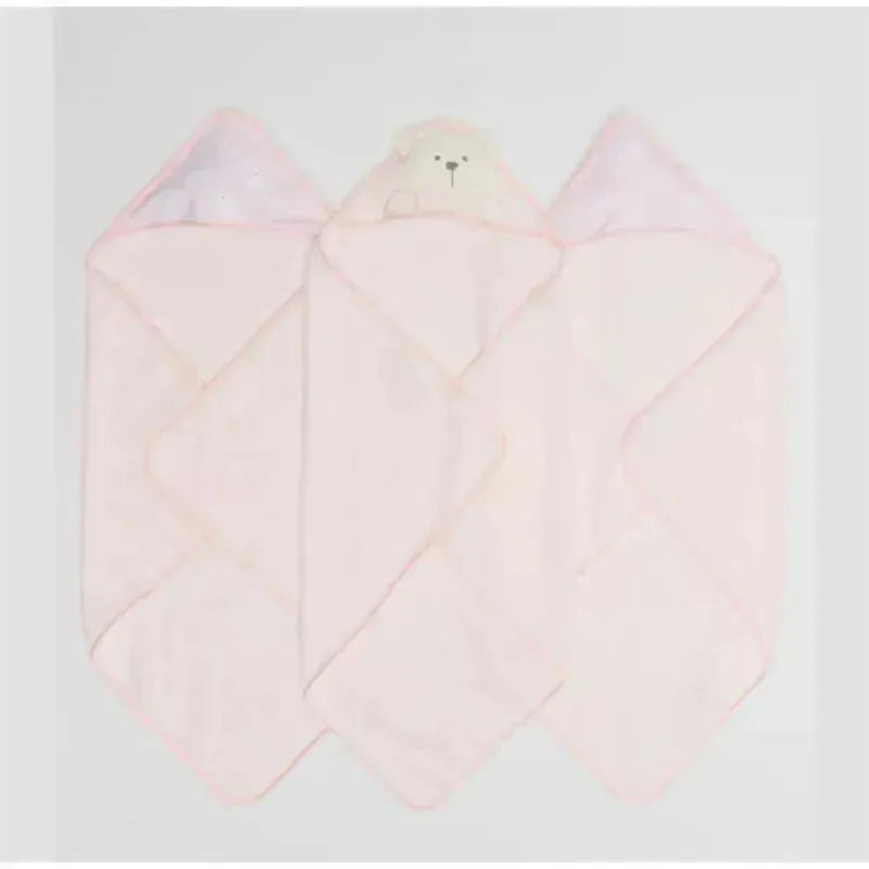 Piccolo Bambino - 3Pk Hooded Towel Pink Image 1