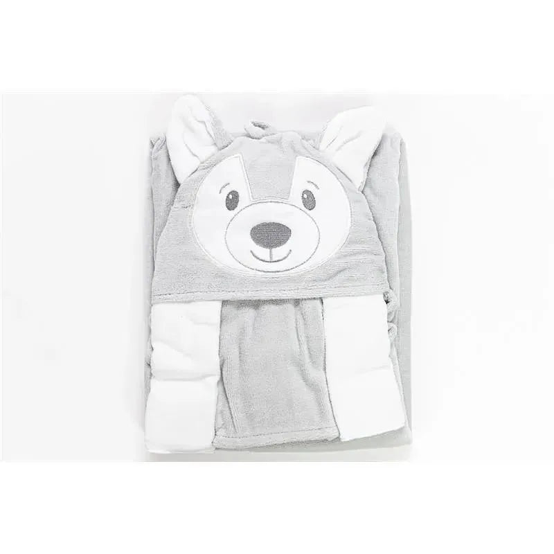 Piccolo Bambino 4pc Sheep Baby Hooded Towel,Baby Mittens & Washcloths Set.