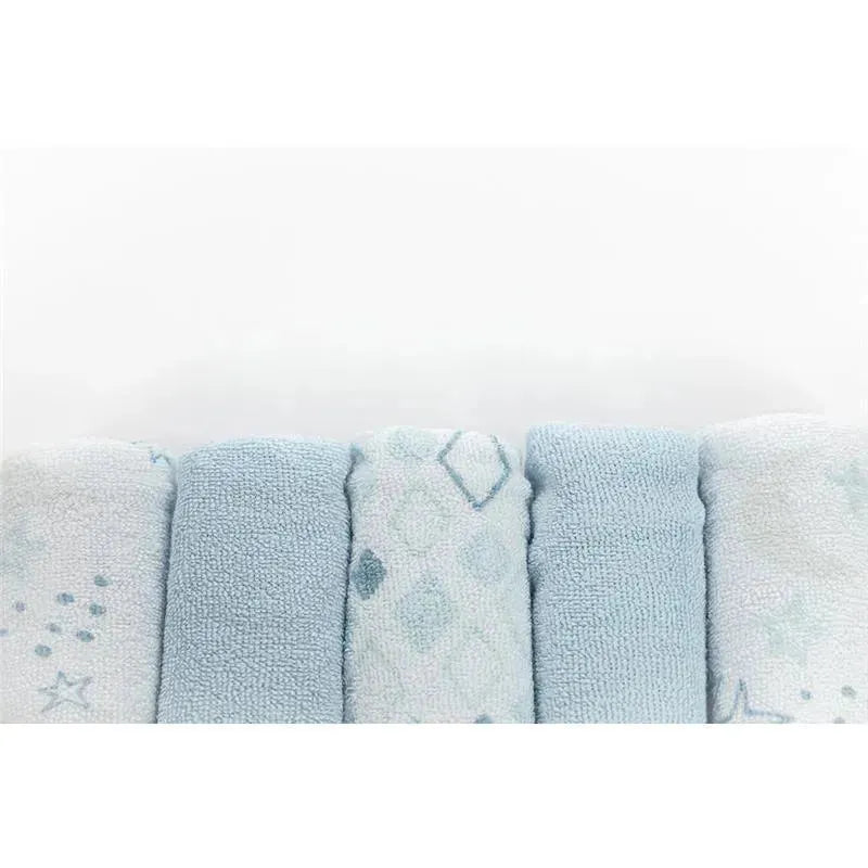 Piccolo Bambino 5pk Terry Baby Washcloth Set,Blue.