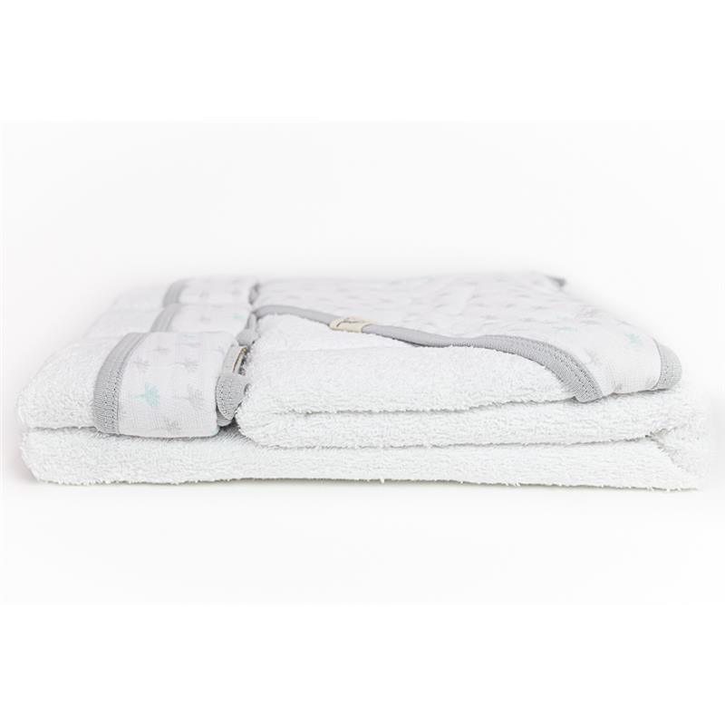 Piccolo Bambino Grey Dotted Baby Hooded Towel & 3 Baby Washcloths Set Image 4