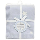 Piccolo Bambino Knitted Star Baby Blanket - Blue Image 1