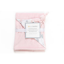 Piccolo Bambino Reversible Chamois Baby Blankets, Pink/Clouds Image 1