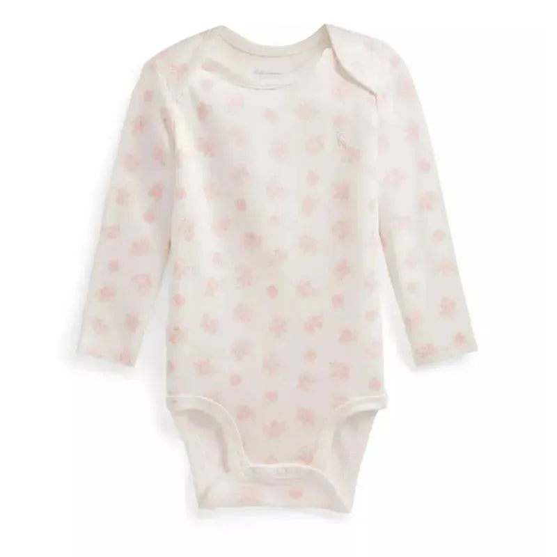 Polo Ralph Lauren Baby - Long-Sleeve Organic Cotton Interlock Knit Bodysuit, Pink Image 1