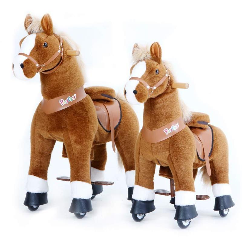 Ponycycle Light Brown Horse 4-10 Years Old, Ride on Horse Plush Toy, Kids Riding Toy, Brown Pony Horse Image 3