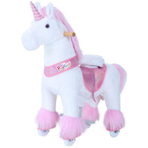 Ponycycle Pink Unicorn 4-10 Years Old, Kids Unicorn Ride on Toy, Ride on Unicorn Toy Plush, Pink Pony Image 1