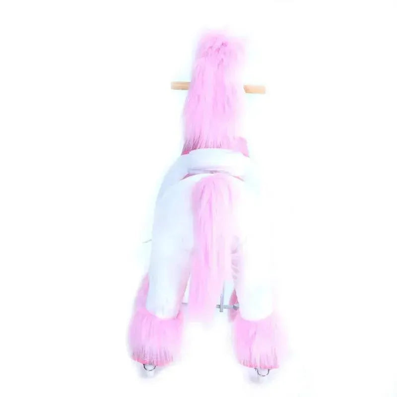 Ponycycle Pink Unicorn 4-10 Years Old, Kids Unicorn Ride on Toy, Ride on Unicorn Toy Plush, Pink Pony Image 2