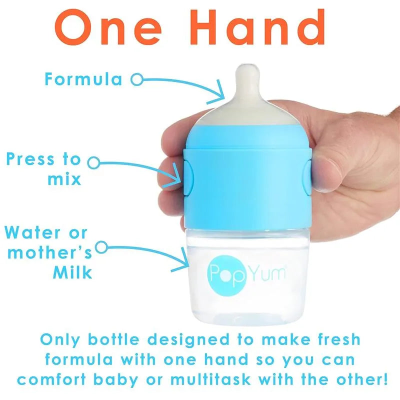 Pop Yum - Baby Bottle Starter Set 4 Pack, Blue Image 4