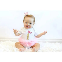 Popatu Baby Tutu Bodysuit 1 birthday Crown - 18M Image 2