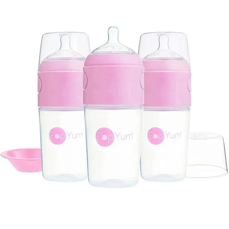 Popyum - 3Pk Anti-Colic Formula Making Baby Bottle 9 Oz, Pastel Purple Image 2