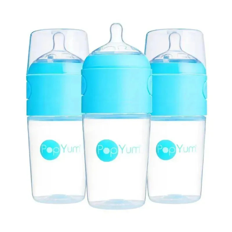 Popyum - 3Pk Anti-Colic Formula Making Baby Bottle 9 Oz, Sky Blue Image 1