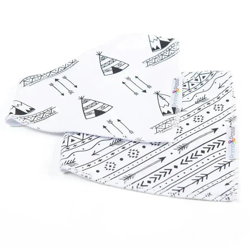 Primo Passi - 2Pk White/Black Arrows Bandana Bib Image 2
