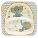 Primo Passi - Divided Square Bamboo Plate for Kids, Little Elephant Image 1