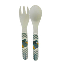 Primo Passi - Bamboo Fiber Kids Spoon & Fork, Little Elephant Image 1