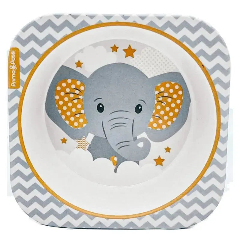 Primo Passi - Bamboo Fiber Kids Square Bowl, Little Elephant Image 1