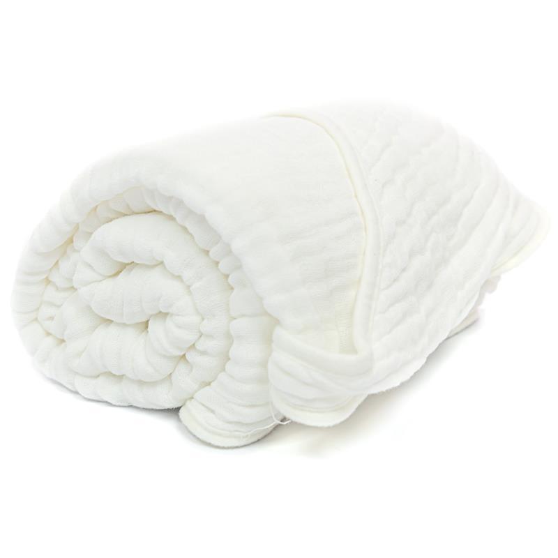 Primo Passi Hooded Muslin Towel, White | Baby Hooded Towels | Kids Hooded Towels Image 1