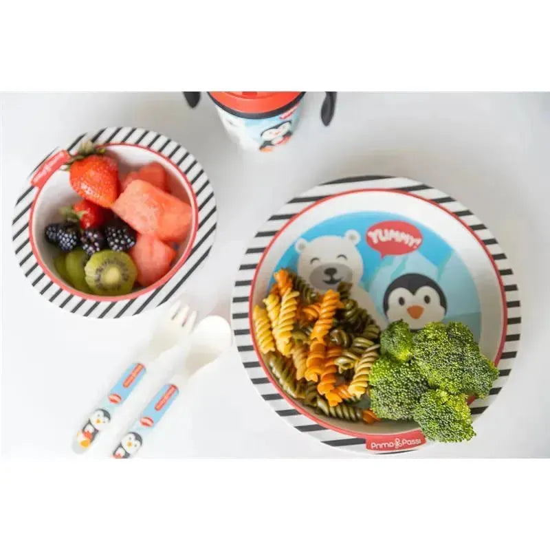 Primo Passi - Kids Bamboo Set Suction Plate & Cup, Winter Friends Image 3