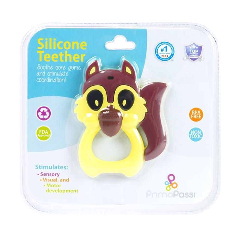 Primo Passi - Silicone Baby Teether, Squirrel Yellow Image 3
