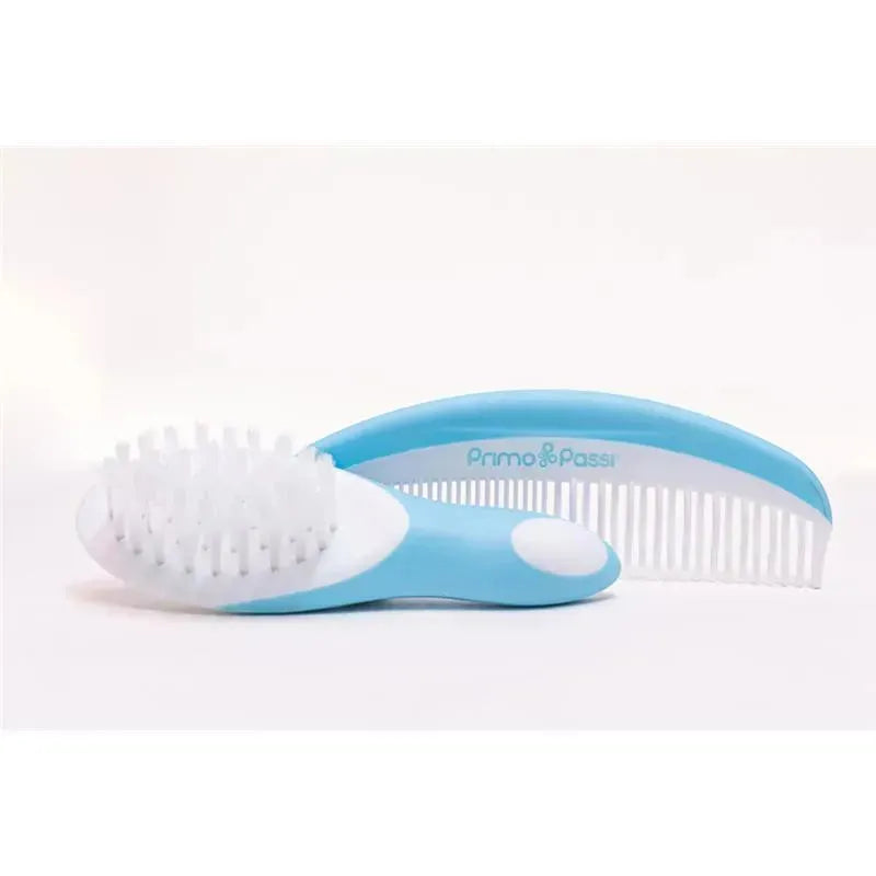 Primo Passi - Super Soft Blue Baby Comb & Brush Set Image 2