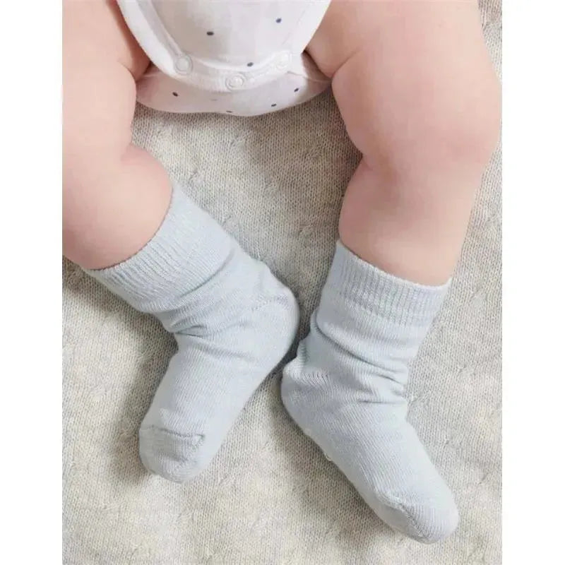 Pure Baby - 3Pk Baby Boy Organic Sock Set, Pale Blue Pack Image 3