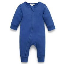Pure Baby - Baby Boy Rib Zip Growsuit, Waterfall Image 1