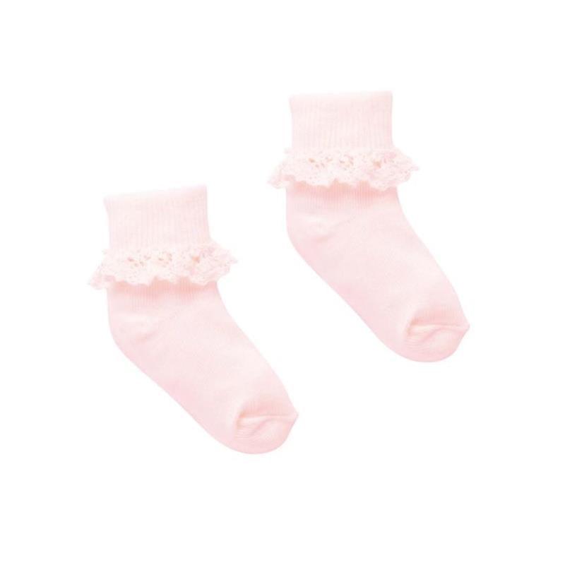 Pure Baby - Baby Girl Lace Sock, Pale Pink Image 1