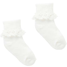 Pure Baby - Baby Girl White Lace Sock Image 1