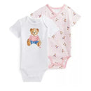 Ralph Lauren Baby - 2Pk Girls Polo Bear Cotton Bodysuit Image 1