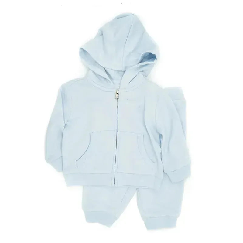 Ralph Lauren Baby Blue 2pc Baby Boy Hoodie & Baby Boy Sweatpants Set Image 1