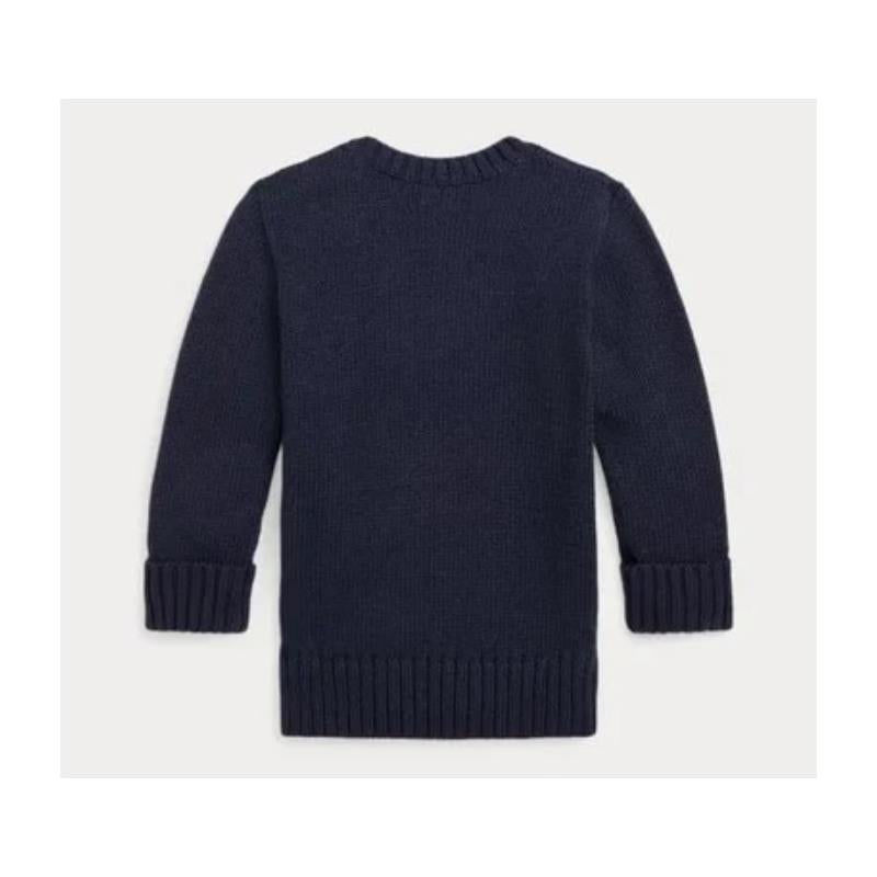 Ralph Lauren Baby - Boy Long-Sleeve Cotton Knit Back To School Bear Graphic Crewneck Sweater Image 2