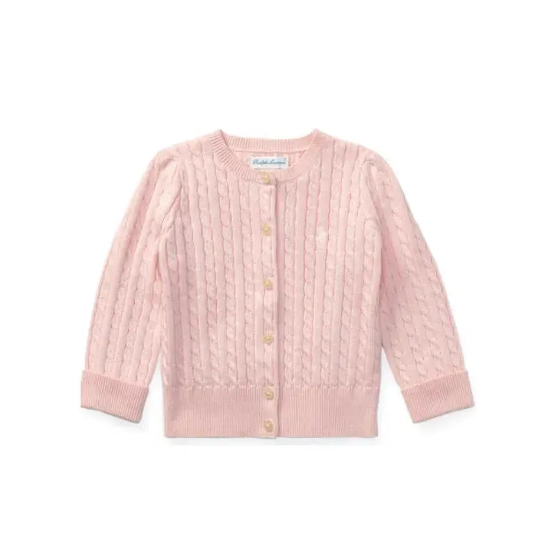 Ralph Lauren Baby Cable-Knit Cotton Cardigan Hint Of Pink Image 1