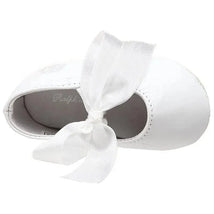 Ralph Lauren Baby - Girls Briley Leather Bow Detail Crib Shoes, White Image 4