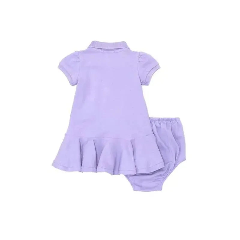 Ralph Lauren Baby - Girls Puffed-Sleeve Drop-Waist Mesh Dress Image 2