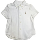 Ralph Lauren - Short Sleeve Interlock Knit SportShirt W/ Seersucker Short Set 12M, White Image 2