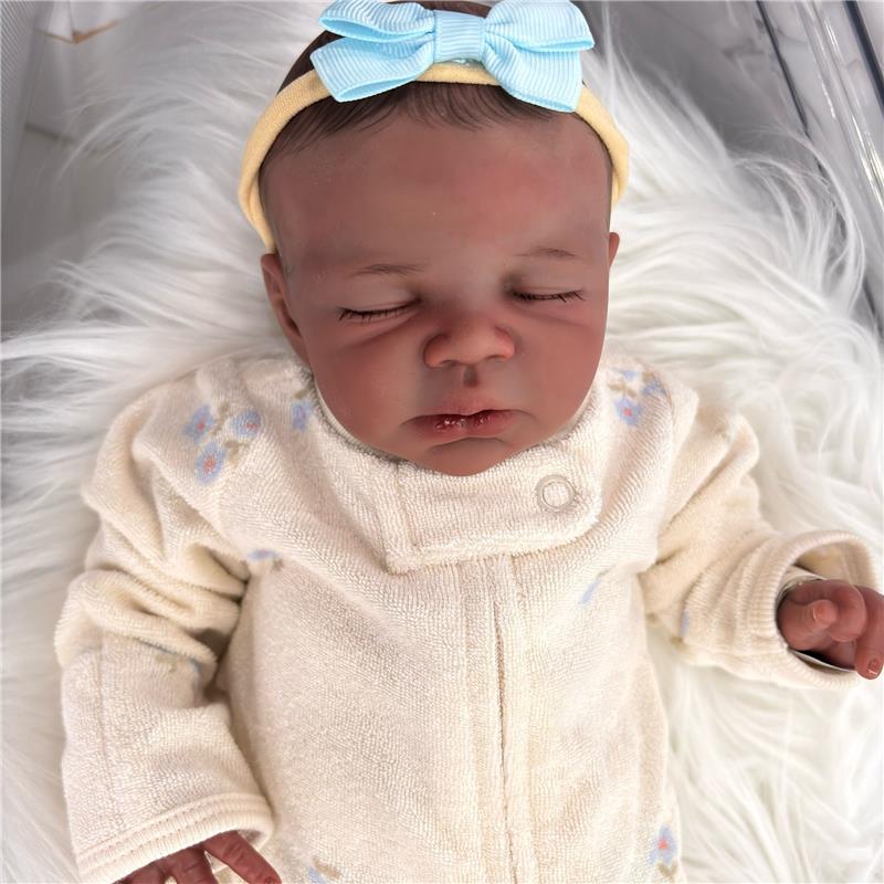 Reborn Baby Doll - African American Vinyl, Mark Image 5