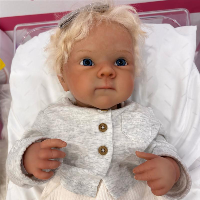 Reborn Baby Doll - White Vinyl & Rooted Blonde Hair, Shyann Image 3
