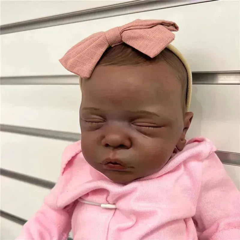 Reborn Baby Dolls - African American Vinyl & Cloth Body, Closed Eyes - Bryan Image 1